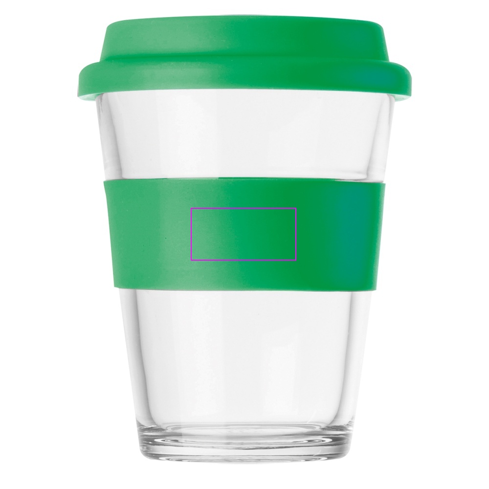 Glass mug with lid 300 ml AMANDA