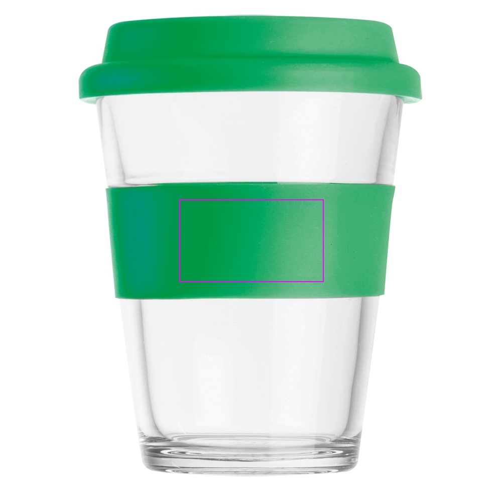 Glass mug with lid 300 ml AMANDA