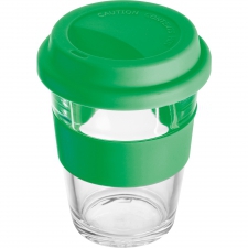 Glass mug with lid 300 ml AMANDA
