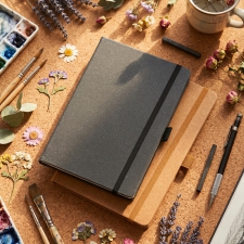 A5 lined notebook made of recycled leather TRACY