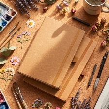 A5 lined notebook made of recycled leather TRACY