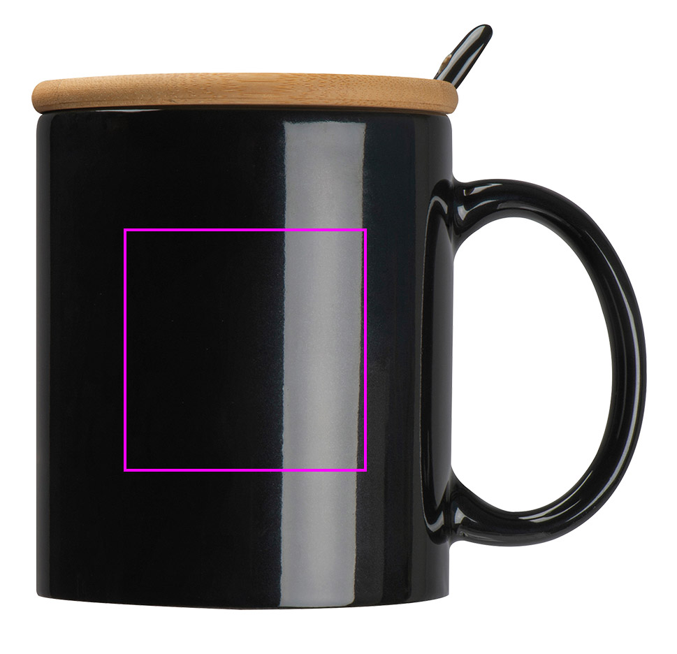 Ceramic mug with spoon 300 ml LOTHAR