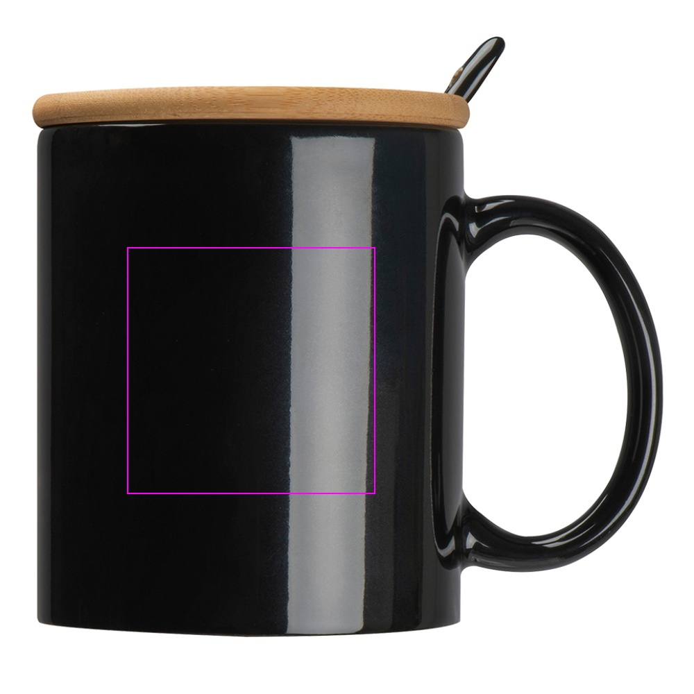 Ceramic mug with spoon 300 ml LOTHAR