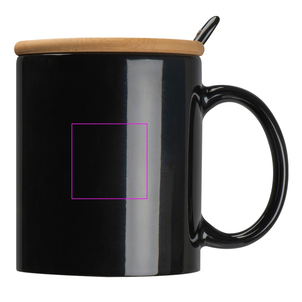 Ceramic mug with spoon 300 ml LOTHAR