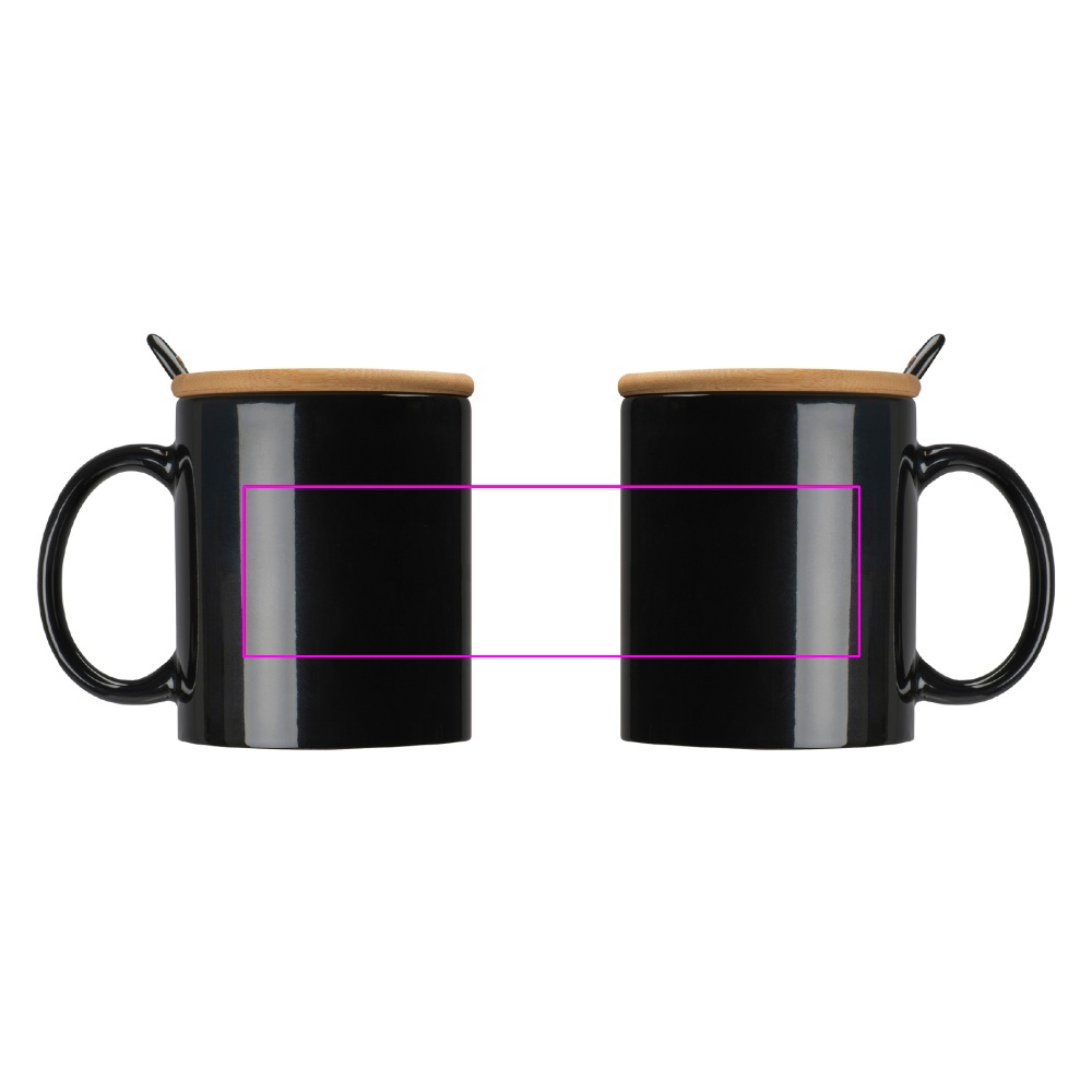Ceramic mug with spoon 300 ml LOTHAR