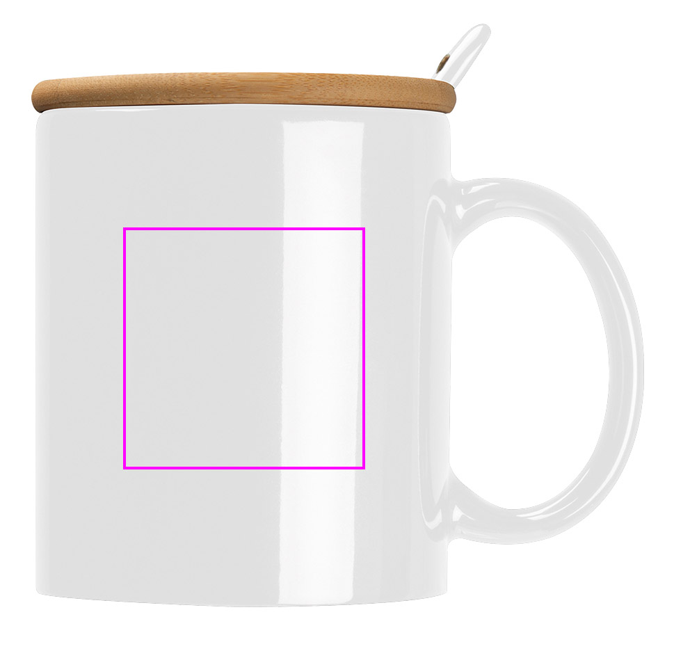 Ceramic mug with spoon 300 ml LOTHAR