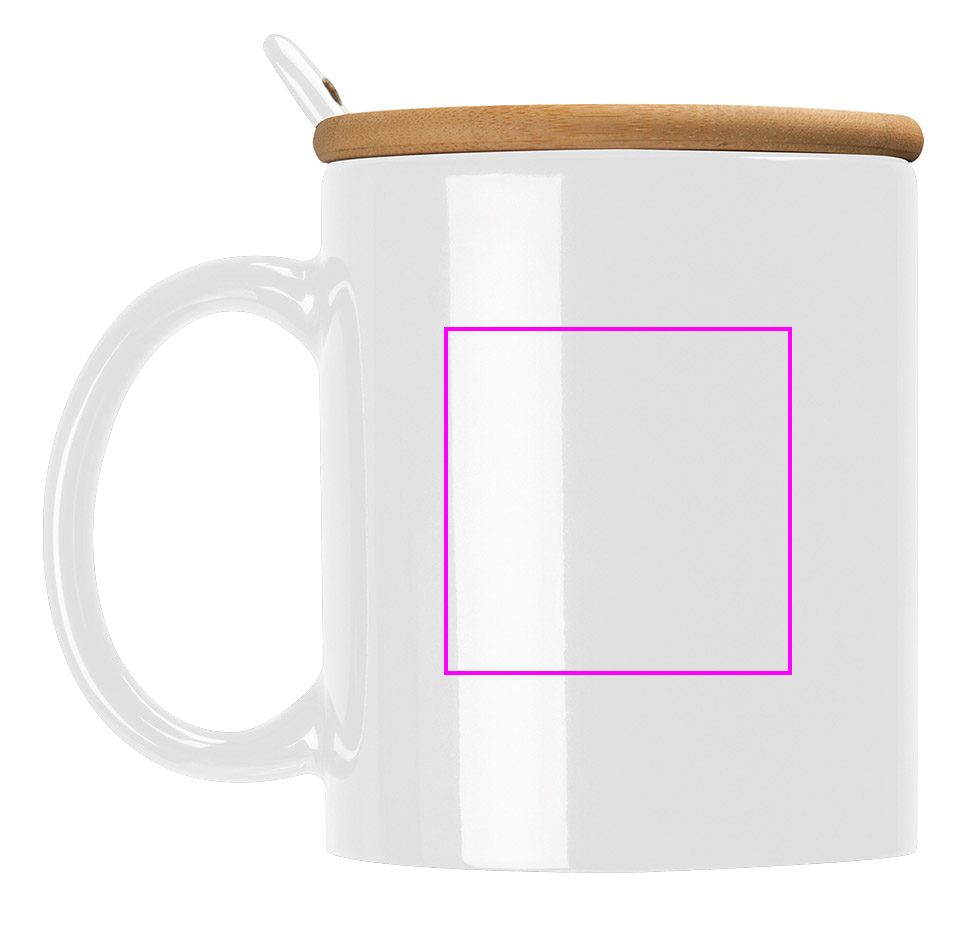 Ceramic mug with spoon 300 ml LOTHAR