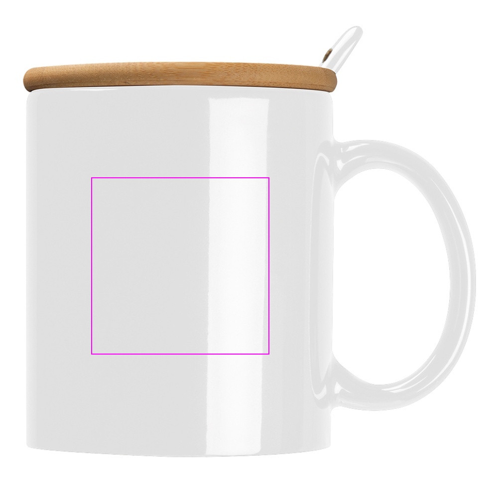 Ceramic mug with spoon 300 ml LOTHAR