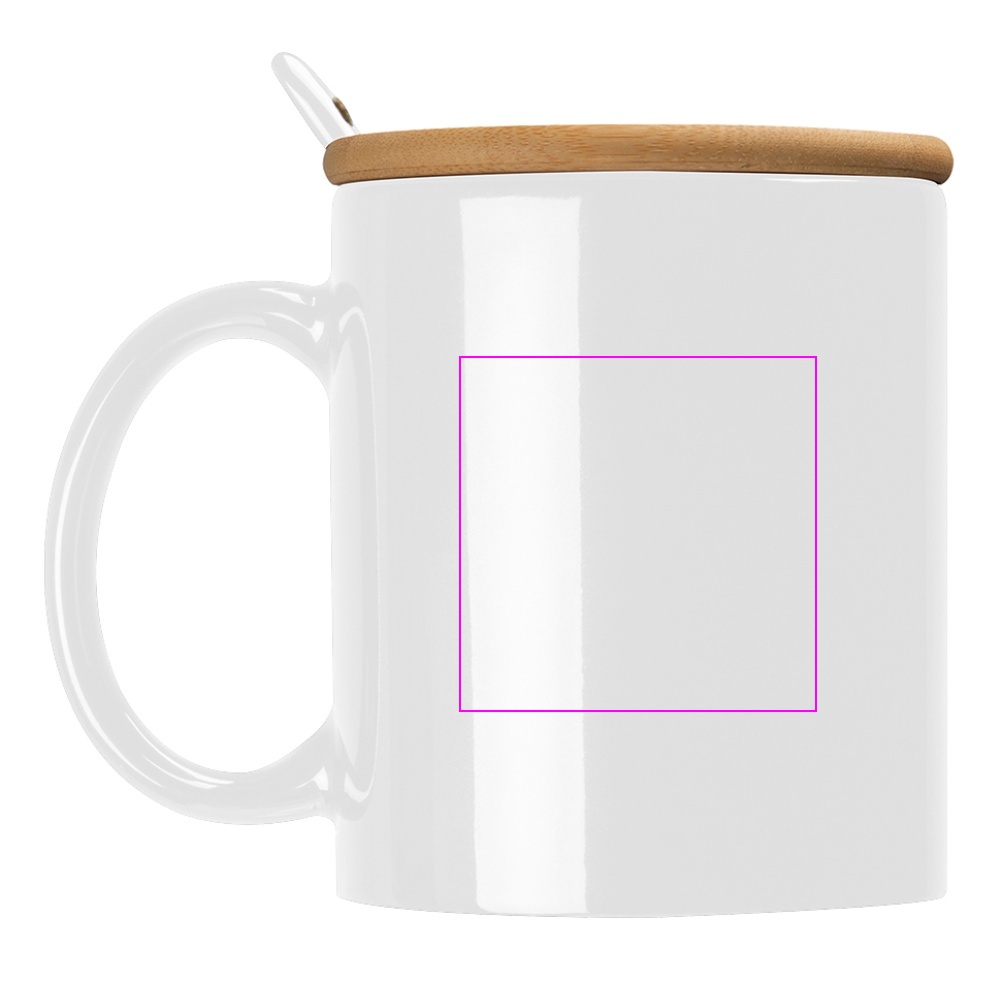 Ceramic mug with spoon 300 ml LOTHAR