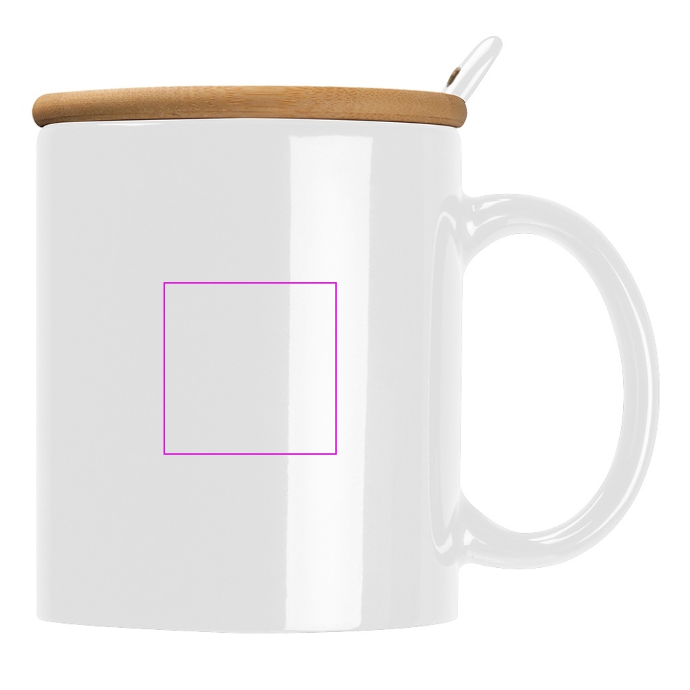 Ceramic mug with spoon 300 ml LOTHAR