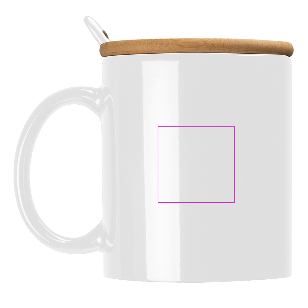 Ceramic mug with spoon 300 ml LOTHAR