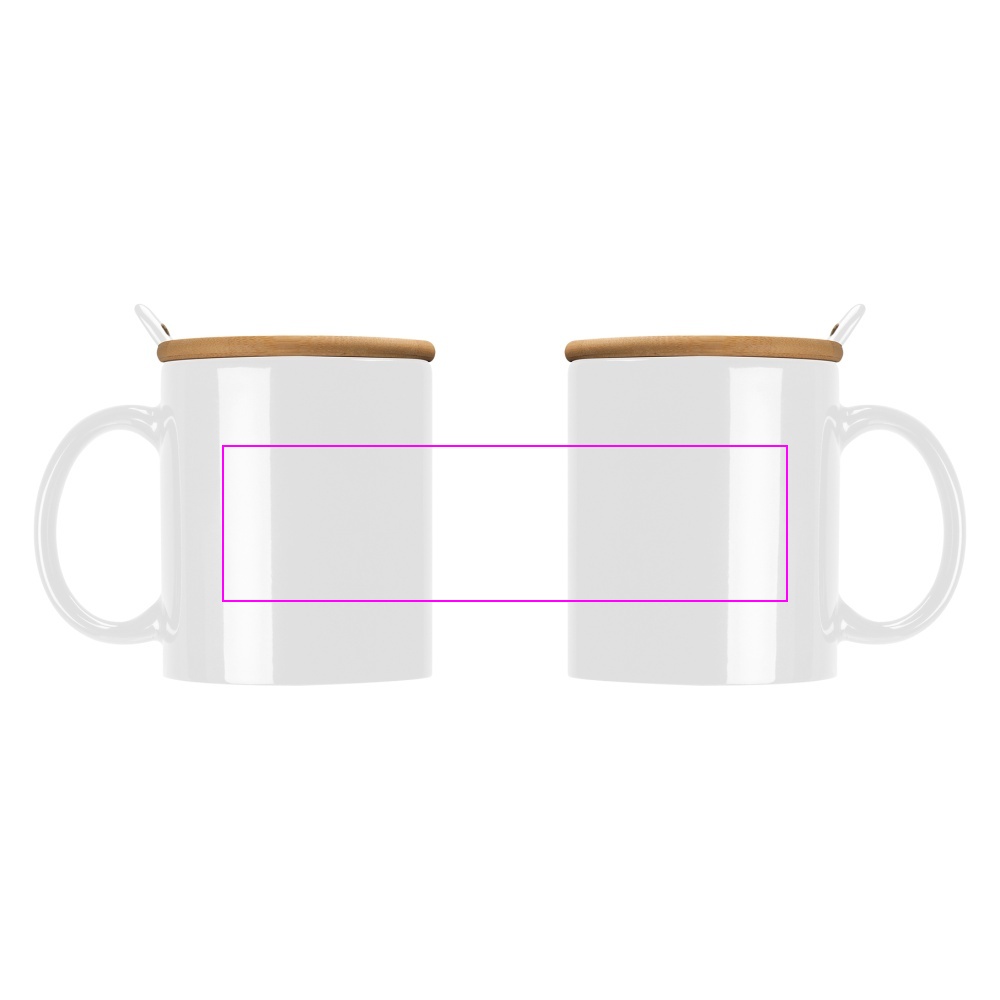 Ceramic mug with spoon 300 ml LOTHAR