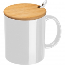 Ceramic mug with spoon 300 ml LOTHAR