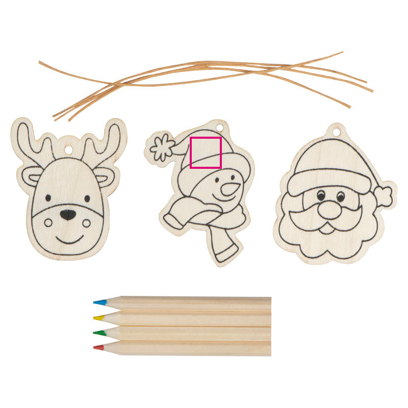 Christmas tree hangings for coloring with crayons PABLO