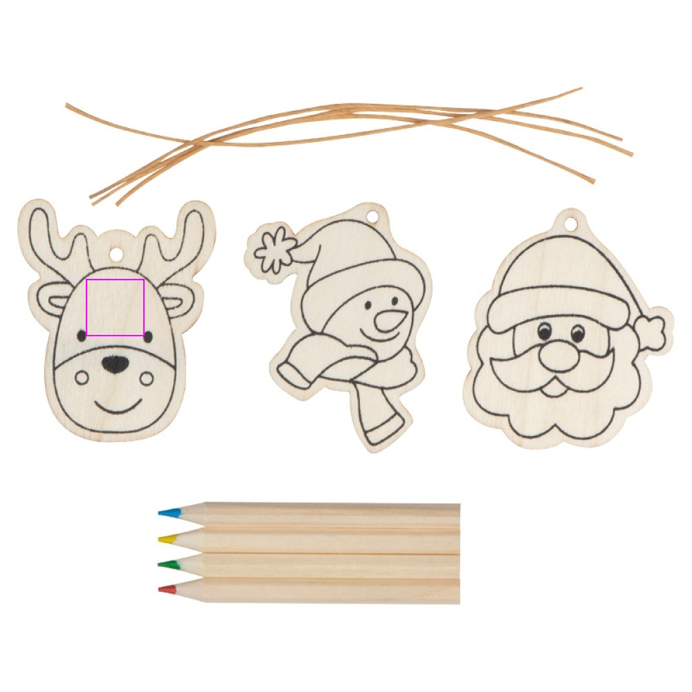 Christmas tree hangings for coloring with crayons PABLO