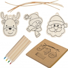 Christmas tree hangings for coloring with crayons PABLO