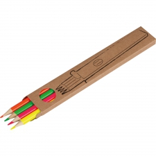 4 neon wooden colored pencils ASHLEY