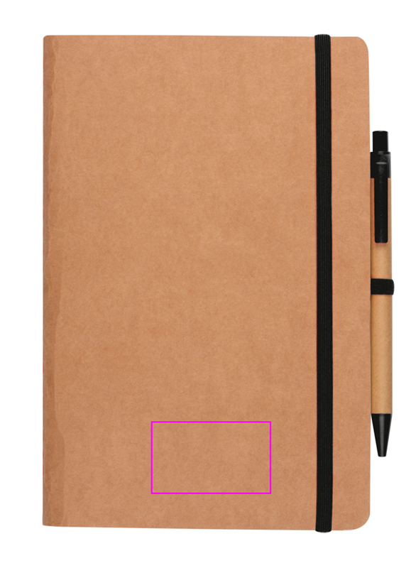 A5 notebook with blank pages and pen made of recycled materials CHLOE