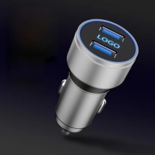 Car charger with illuminated logo