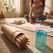 12 wooden colored pencils MIA
