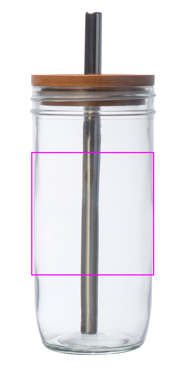 Glass with lid and straw 650 ml BENEDYKT