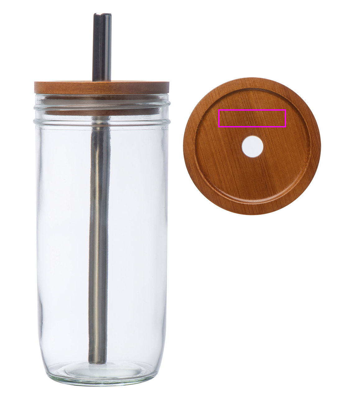 Glass with lid and straw 650 ml BENEDYKT
