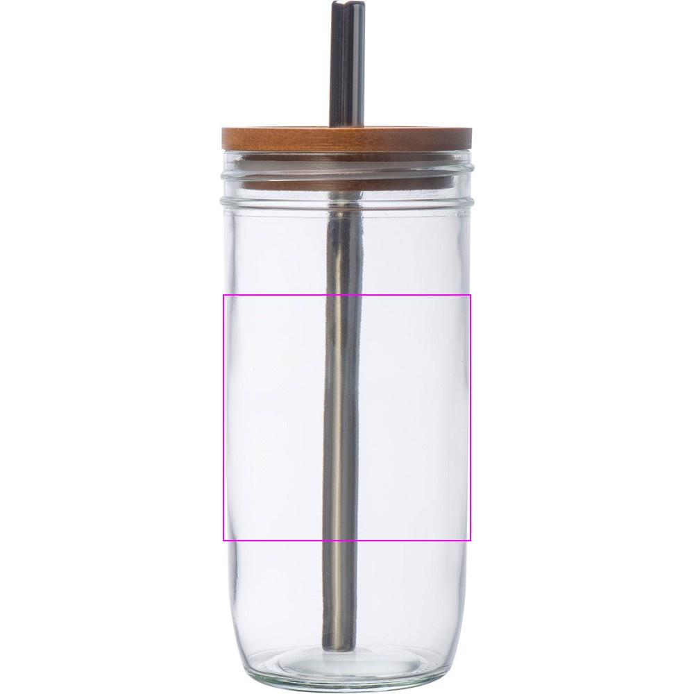 Glass with lid and straw 650 ml BENEDYKT
