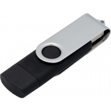 Twister USB flash drive made of metal and plastic with OTG Type-C functionality