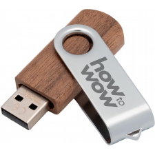 Twister USB flash drive made of metal and wood