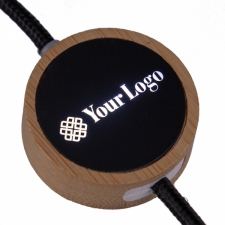 Long wooden 4in1 cable with illuminated logo