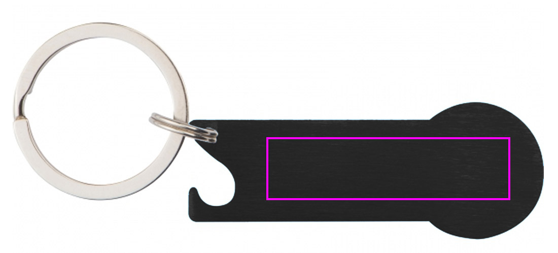 Metal bottle opener keyring with token RODNEY