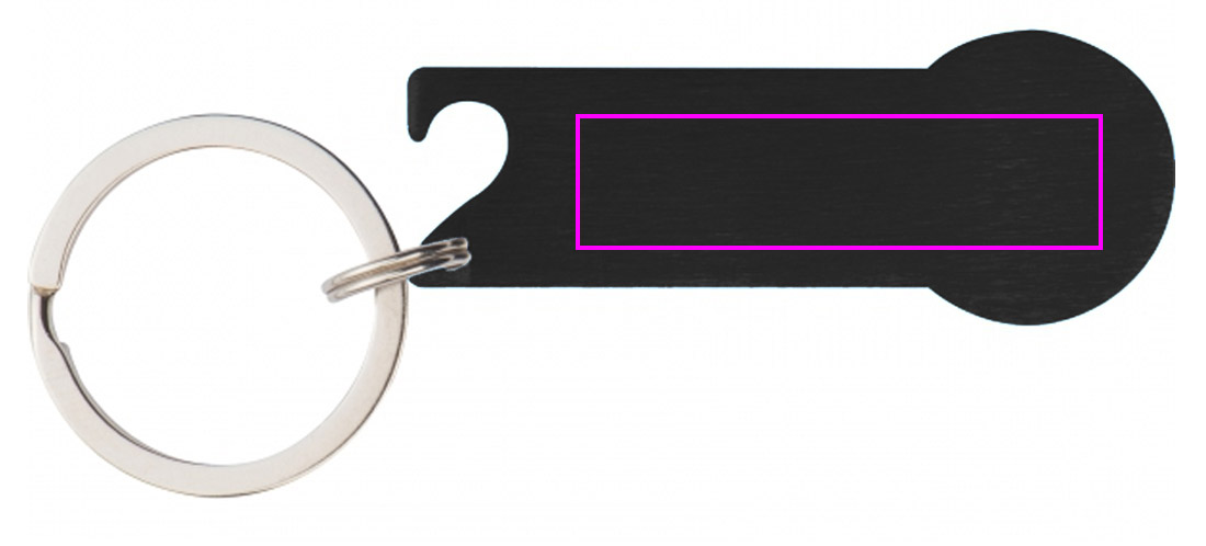 Metal bottle opener keyring with token RODNEY