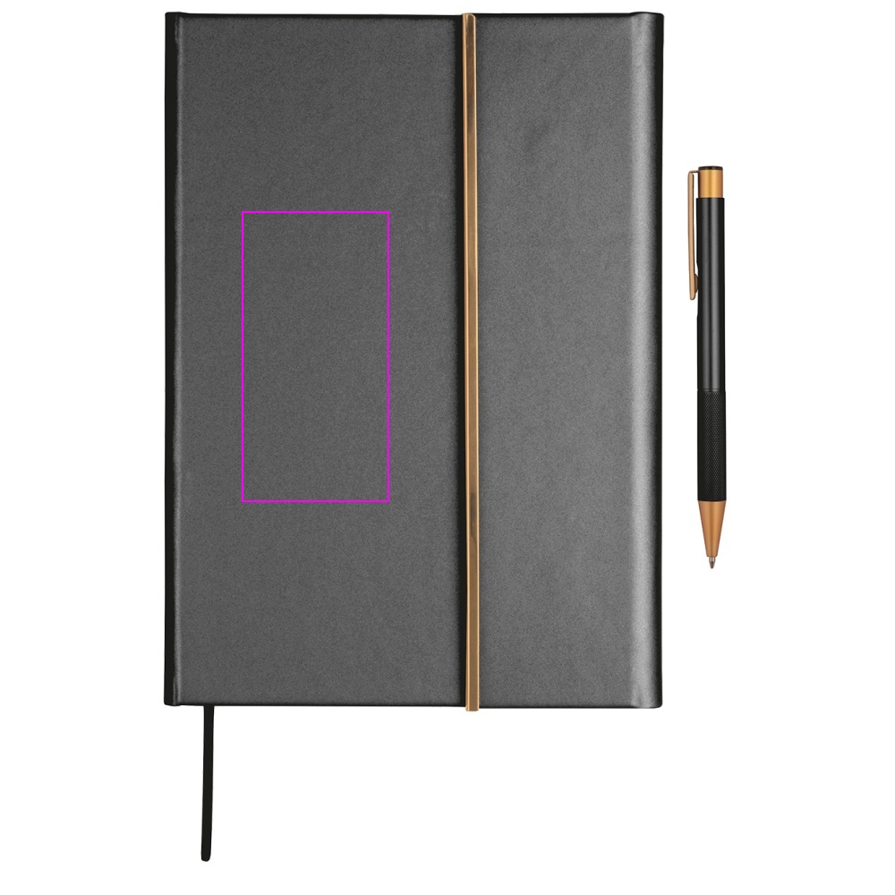 Set of A5 lined notebook and CrisMa pen made of recycled leather MAGGIE
