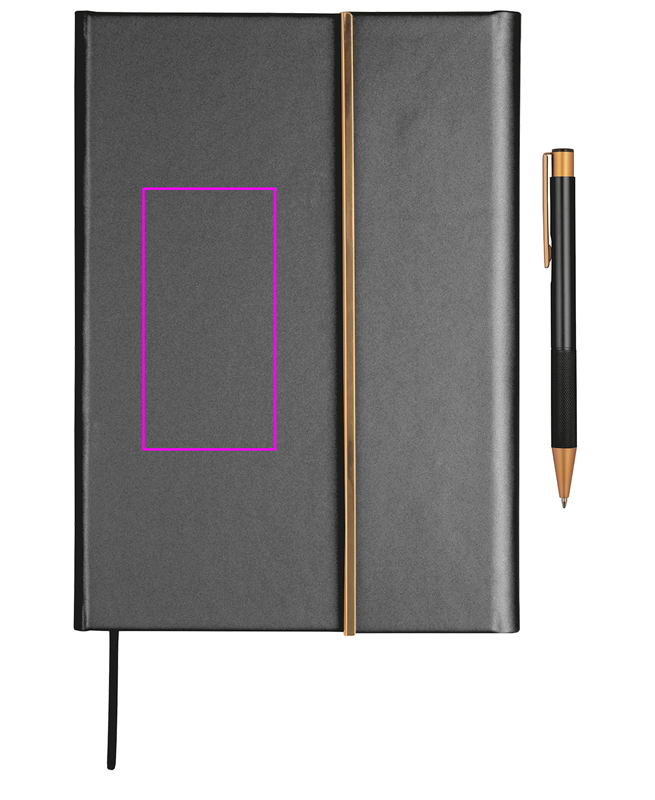 Set of A5 lined notebook and CrisMa pen made of recycled leather MAGGIE