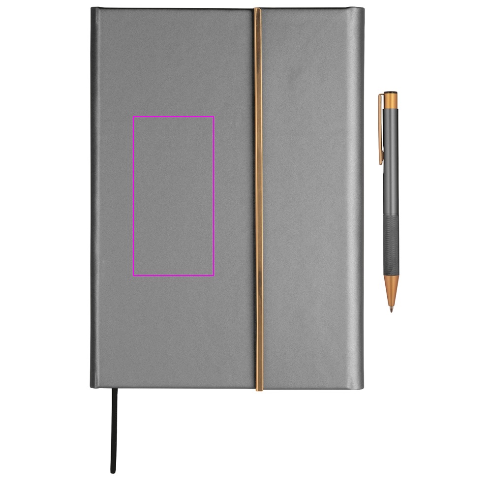 Set of A5 lined notebook and CrisMa pen made of recycled leather MAGGIE