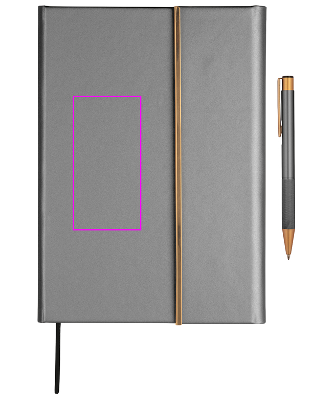 Set of A5 lined notebook and CrisMa pen made of recycled leather MAGGIE