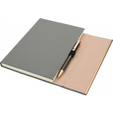 Set of A5 lined notebook and CrisMa pen made of recycled leather MAGGIE