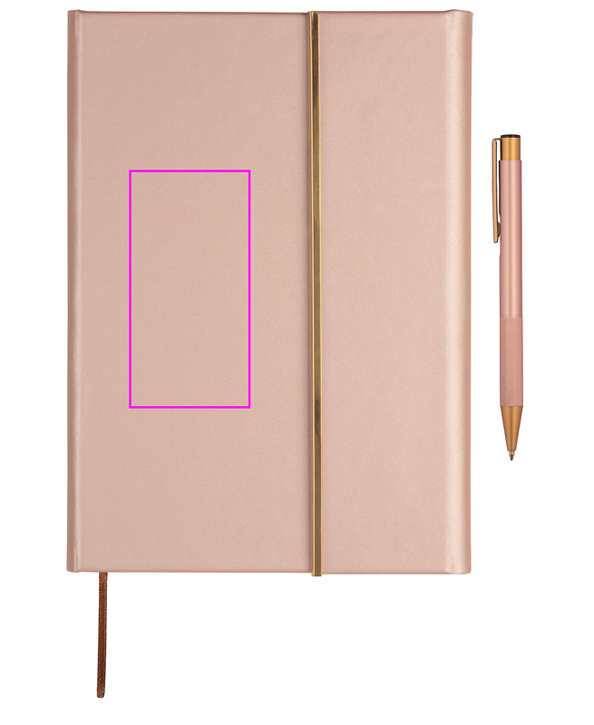 Set of A5 lined notebook and CrisMa pen made of recycled leather MAGGIE