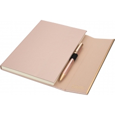 Set of A5 lined notebook and CrisMa pen made of recycled leather MAGGIE