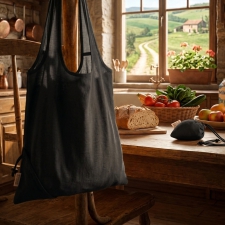Foldable bag made of recycled cotton and polyester 118 g/m² ANJA