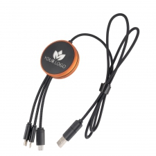 Cable with 4in1 wireless charger with wooden casing - i5w