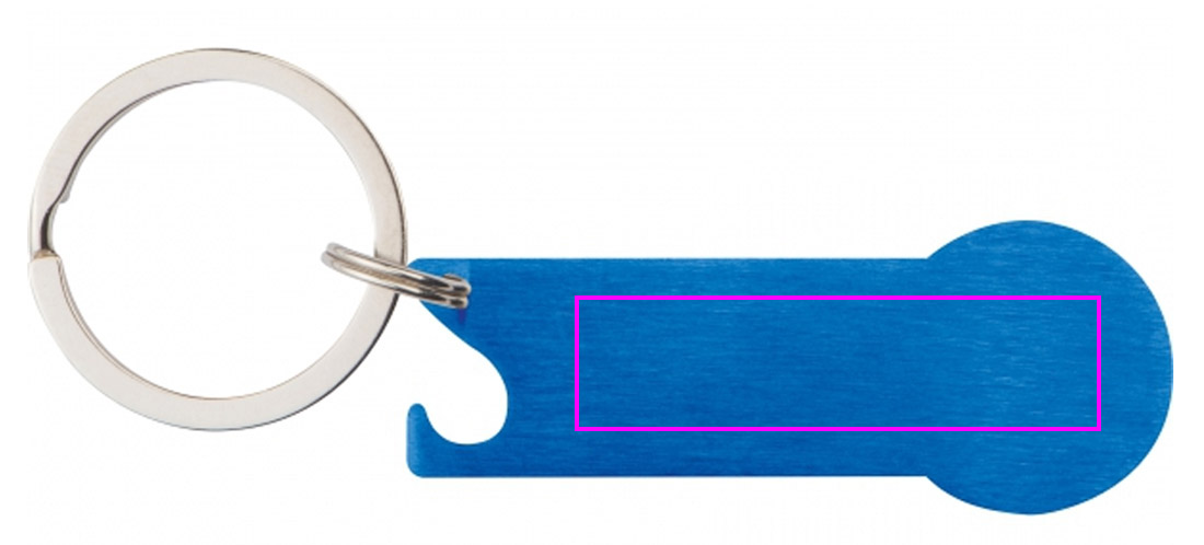 Metal bottle opener keyring with token RODNEY