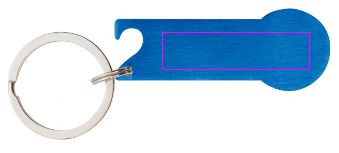 Metal bottle opener keyring with token RODNEY