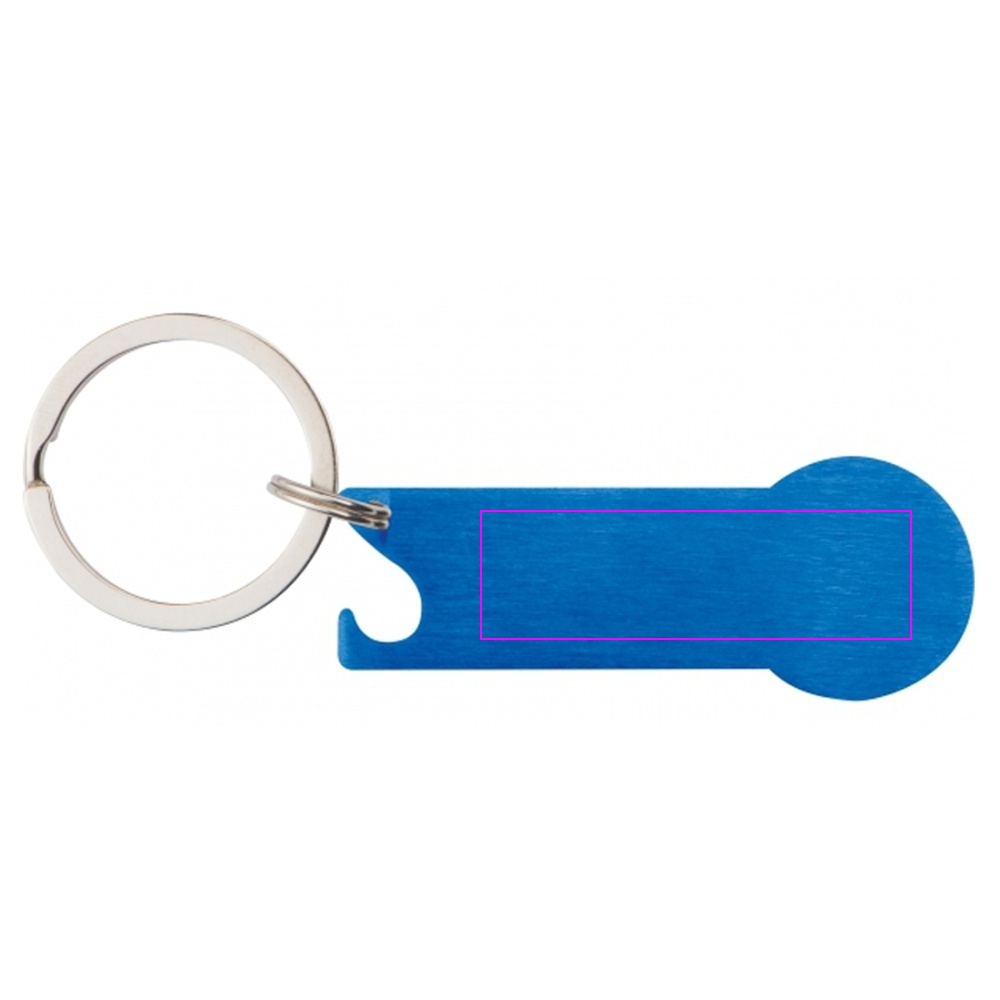 Metal bottle opener keyring with token RODNEY