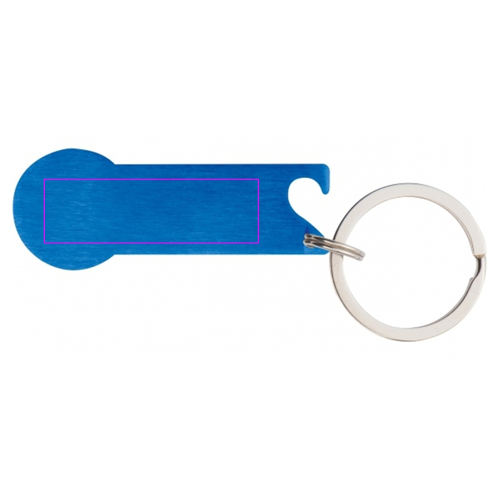 Metal bottle opener keyring with token RODNEY