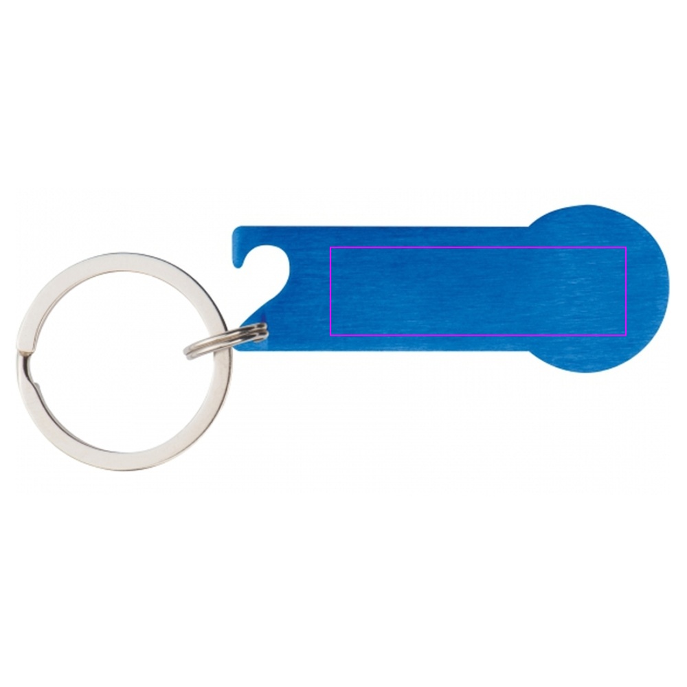 Metal bottle opener keyring with token RODNEY