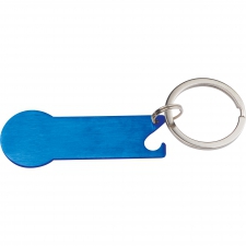 Metal bottle opener keyring with token RODNEY