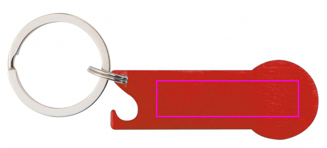 Metal bottle opener keyring with token RODNEY