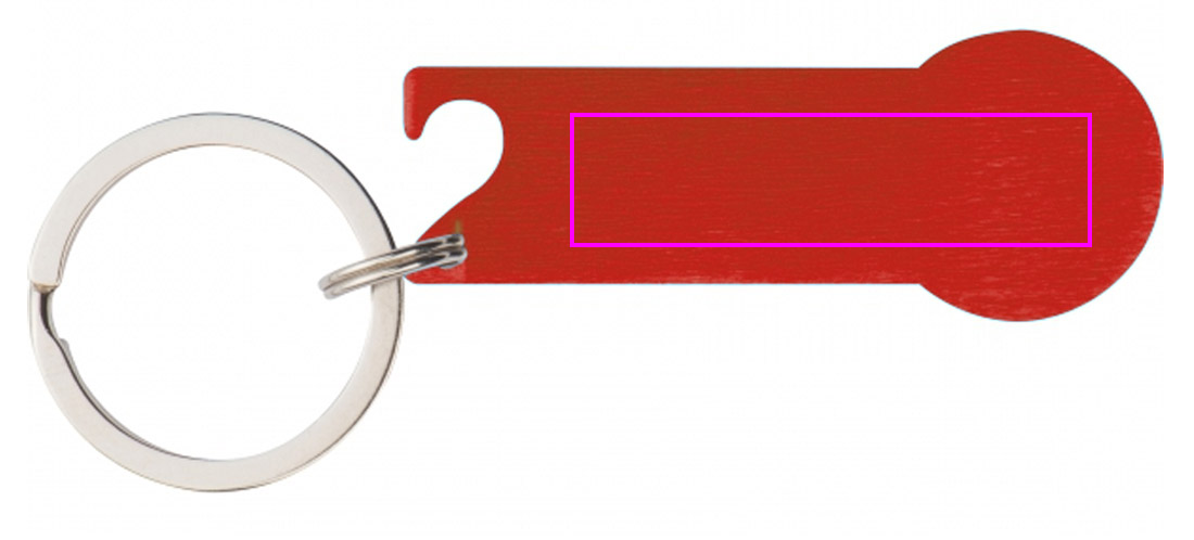 Metal bottle opener keyring with token RODNEY