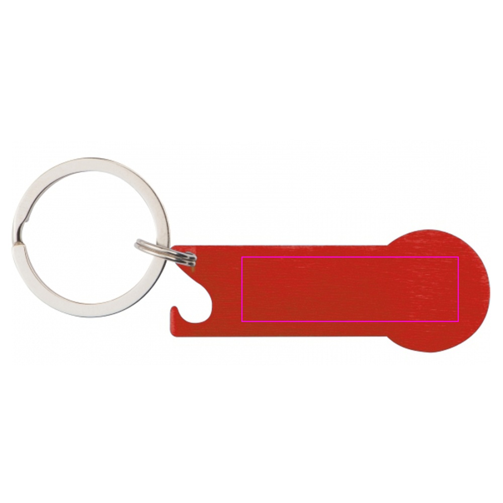 Metal bottle opener keyring with token RODNEY